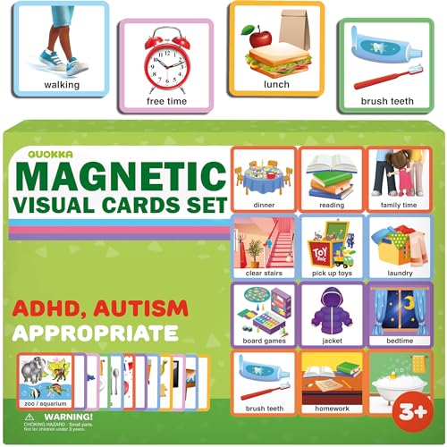 95 Belohnungstabelle für Kinder – Visueller Verhaltensplan für autistische Kinder – Magnetische ADHS-Tools – Routine-Autismus-Lernmaterialien für Kinder - Englisch Version von Quokka