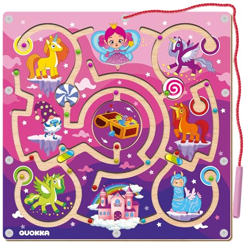 Quokka Magnet Kinderspielzeug für 2–3-Jährige - VER.2 VERBESSERT - Montessori Labyrinth-Einhorn Reisespiele ab 3-5 Jahren Holz Lernspiele ab 3 Jahre für Autofahrt - Spiele ab 2 3 4 Jahre Quokka Magnet Kinderspielzeug für 2–3-Jährige - VER.2 VERBESSERT - Montessori Labyrinth-Einhorn Reisespiele ab 3-5 Jahren Holz Lernspiele ab 3 Jahre für Autofahrt - Spiele ab 2 3 4 Jahre von Quokka