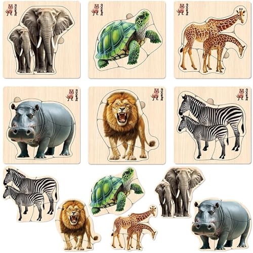 Spielzeug Puzzle ab 1 2 3 Jahre - Montessori Holz Steckpuzzle für Kinder ab 4 von QUOKKA - Safaritiere Lernspielzeug für Mädchen and Jungen Spielzeug Puzzle ab 1 2 3 Jahre - Montessori Holz Steckpuzzle für Kinder ab 4 von QUOKKA - Safaritiere Lernspielzeug für Mädchen and Jungen von Quokka