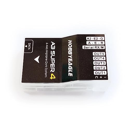 Quolefly HOBBYEAGLE A3 Super 4 Flight Controller Stabilisator 6 Achsen Kreisel für RC Festflügelflugzeug RC Flugzeug Gyro Stabilisator mit Programmierkarte (A3 Super4 Standard Set) von Quolefly
