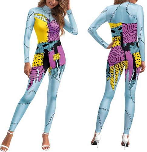 Qurtalun Weihnachtskostüm für Damen, Cosplay-Body, 3D-Druck, langärmelig, Kleid, Grils, Halloween, Cosplay-Kostüm, B, X-Small von Qurtalun