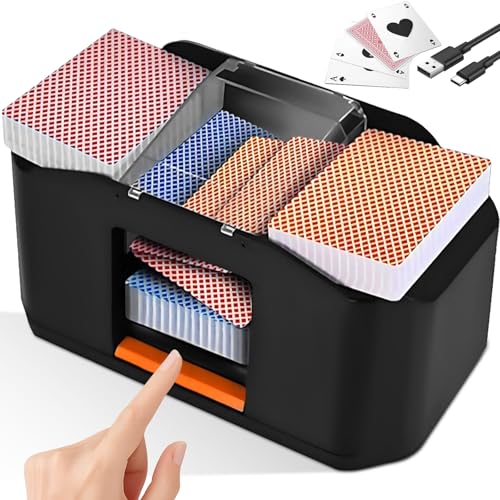 Elektrische Kartenmischmaschine mit 2000mAh Wiederaufladbarem Akku, 1–2 Decks Geräuscharmer Karten Mischmaschine, Automatischer Kartenmischer für Heimkartenspiele, Poker, UNO, Blackjack, Texas Hold'em Elektrische Kartenmischmaschine mit 2000mAh Wiederaufladbarem Akku, 1–2 Decks Geräuscharmer Karten Mischmaschine, Automatischer Kartenmischer für Heimkartenspiele, Poker, UNO, Blackjack, Texas Hold'em von Qurxuanwe