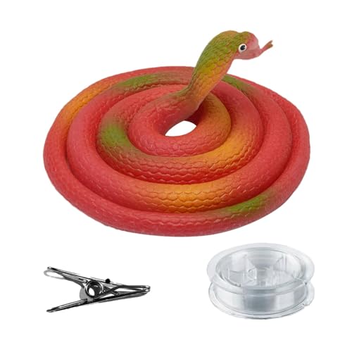 Qurygin Fake Snake Prank, Clip on Snake Prank - Schlangen-Streichspielzeug mit Clip aus Silikon und Metall - Lebendige Streich-Requisite, einfach zu montierendes multifunktionales Gag-Angst-Spielzeug von Qurygin