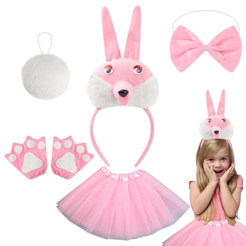 Qurygin Hasenkostüm – Hasenohren und Schwanz – verstellbare weiche Kaninchen-Kleidung für Cosplay, Ostern, Halloween-Partys, Weihnachtsfeiern, Anime-Konventionen von Qurygin