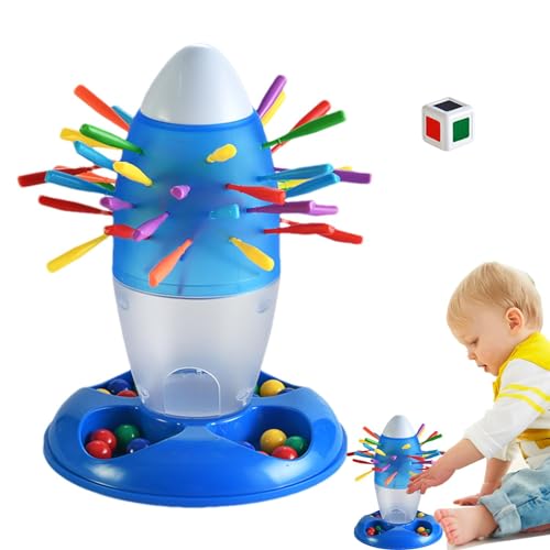 Qurygin Interaktives Eltern-Kind-Spielzeug, Familienbrettspiele,Raketenförmiges -Spiel mit bunten Stöcken | Lustiges, süßes Stick-Balance-Spiel, Brettspiel für Kinder und Erwachsene von Qurygin