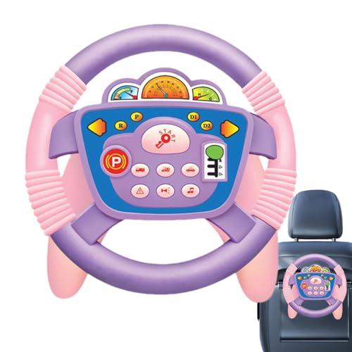 Qurygin Lenkrad für Kinder,Kinderlenkrad - Realistisches simuliertes Fahrspielzeug für Kinder | Jungen Mädchen tun so, als würden sie Auto Fahren, süßes sensorisches Spielzeug mit Licht und Ton für von Qurygin