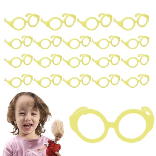 Qurygin -Puppenbrille, Puppenbrille - Linsenlose Dress-Up-Brille - 20 Stück kleine Brillen, Puppenbrillen, Puppen-Anzieh-Requisiten, Puppen-Kostüm-Zubehör von Qurygin