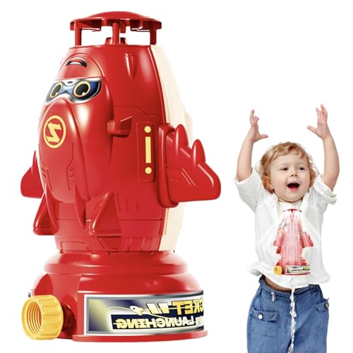 Qurygin Sprinklerspielzeug für Kinder, Wassersprinkler für Kinder | Wasserspielzeug-Raketenwerfer für den Außenbereich,Hinterhof-Raketenwerfer, Weltraumraketen-Design, wasserbetriebener Sprinkler für von Qurygin