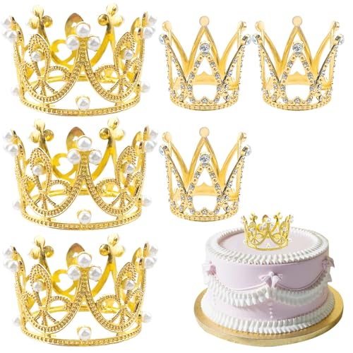 Mini-Kronen-Kuchenaufsatz, Perlenkrone, Tortenaufsatz, Strass-Krone, Kuchendekoration, Mini-Tiara, Geburtstagskuchenaufsatz, glänzende Goldkrone, Kuchendekorationen für Geburtstagsparty, Hochzeit, Mini-Kronen-Kuchenaufsatz, Perlenkrone, Tortenaufsatz, Strass-Krone, Kuchendekoration, Mini-Tiara, Geburtstagskuchenaufsatz, glänzende Goldkrone, Kuchendekorationen für Geburtstagsparty, Hochzeit, von Qusmeiyici