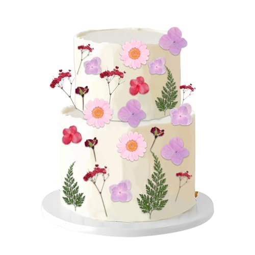 Wildblume Kuchen Dekoration, Rose Blume Kuchen Toppers Floral Kuchen Dekoration für Hochzeit Geburtstag Party von Qusmeiyici