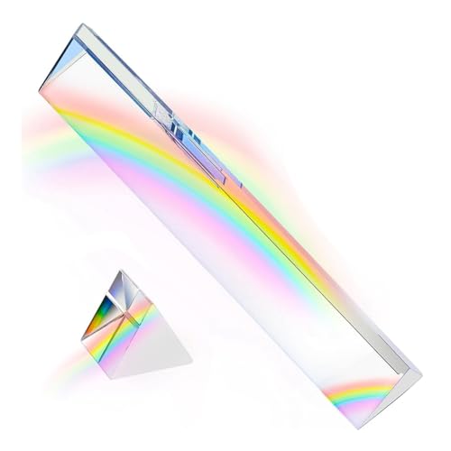 Qussedser 2 Stück Klares Dreieckiges Prisma, 6 und 1 Länge, Optische Prismen für Den Unterricht in Lichtspektrumphysik und Fotofotografie-Prismen von Qussedser
