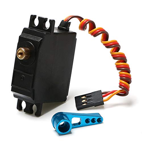 Qussedser Dreidraht-Metallgetriebeservo mit 25-T-Metall-Servoarm für 12428 12429 1/12 RC Car Upgrade Parts ZubehöR von Qussedser