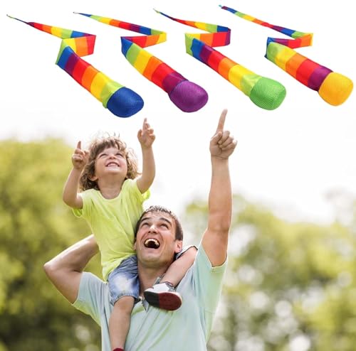 Schweifball Kinder,Kometenball,Rainbow Tail Ball,Ballspielzeug für Kleinkinder,Sicher für den Außen- und Innenbereich,Regenbogenkometenspielzeug für Kinder,Catch Tail Balls Soft Meteor Ball (8Pcs) von Qustikuri