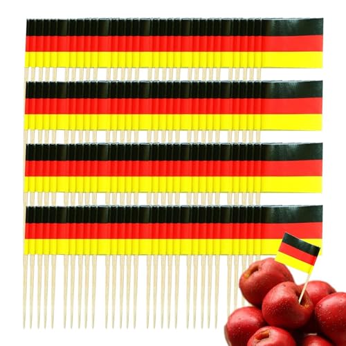 100 Stück Deutschland Zahnstocher Flaggen, Hölzerne Cocktail Zahnstocher, ni Zahnstocher für Euro Eurovision Song Contest Olympische Cupcake Topper, Partydeko Pub Deko 100 Stück Deutschland Zahnstocher Flaggen, Hölzerne Cocktail Zahnstocher, ni Zahnstocher für Euro Eurovision Song Contest Olympische Cupcake Topper, Partydeko Pub Deko von Qutalmi