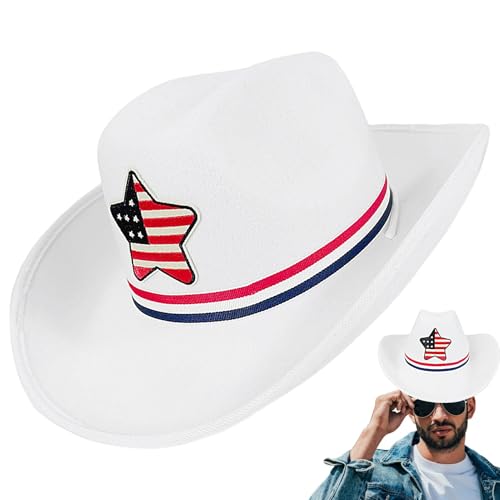 Qutalmi Herren Cowboyhut, Cowboyhüte für Frauen, Flagge Cowboy Cowgirl Patriotic Hut 4. Juli, Kostüm Accessoire Western Files Headwear Classic für Männer Frauen Party Parade Qutalmi Herren Cowboyhut, Cowboyhüte für Frauen, Flagge Cowboy Cowgirl Patriotic Hut 4. Juli, Kostüm Accessoire Western Files Headwear Classic für Männer Frauen Party Parade von Qutalmi