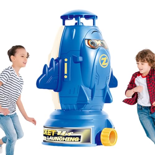 Qutalmi Raketensprinkler, Raketensprinkler für Kinder - Niedliche Cartoon-Fliegende Sprinkler-Wasserrakete - Einstellbarer Wasserdruck, Wasserspielspielzeug für den Außenbereich, Sommer-Wasserspiel von Qutalmi