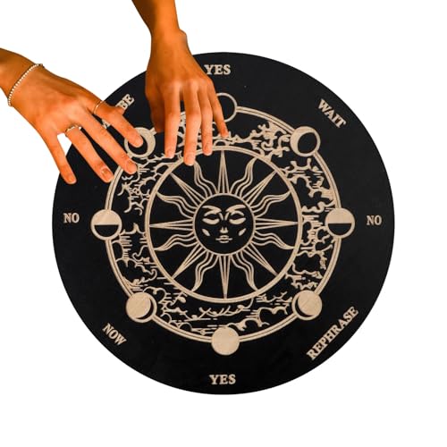Qutalmi Spirit Board Ouija,Spiritismus Bretter Mit Buchstaben Holz Zeiger - Spirit Deko Brettspiel Für Anfänger Familie von Qutalmi