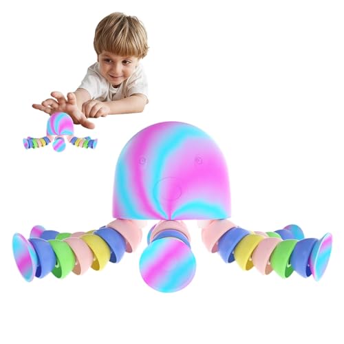 Squish Octopus | Süße Fidget Squishy Balls mit LED-Licht | Inspirierendes Kinderspielzeug,, Quetschspielzeug zum Stressabbau, Erwachsene, Kinder von Qutalmi
