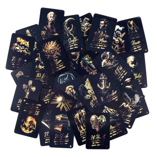Tarot-Karten Für Anfänger, Fortune Golden Deep Lenormand Tarot, Zauberhafte Orakelkarten Im Fantasy, Tarot Geschenk Für Tarot Liebhaber von Qutalmi