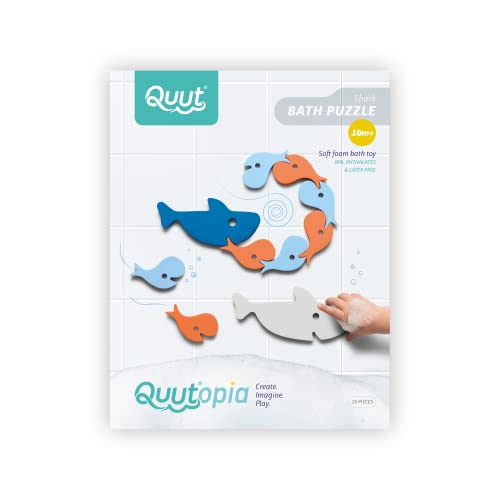 Quut - Hai-Badepuzzle - Baby-Badespielzeug ab 10 Monaten - Baby-Badespiele - Fördert Motorik und Fantasie von Quut