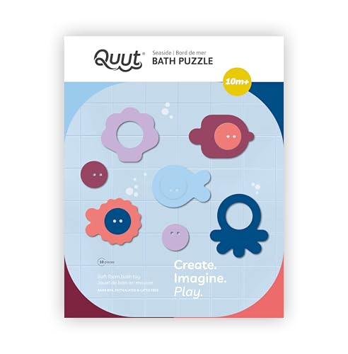 Quut Opia – Badepuzzle „Am Meer“ für Kinder | 10-teiliges Badespielzeug aus weichem Schaumstoff | BPA-frei, fördert Feinmotorik & Kreativität | ab 10 Monaten von Quut