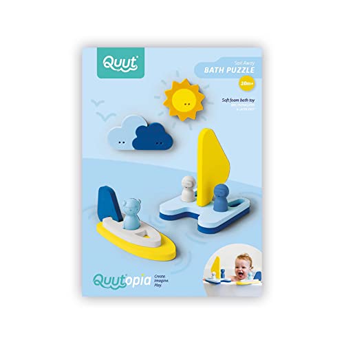 QUUT Puzzle Friends Wegsegeln - Ultimatives Badespielzeug für Babys ab 10 Monaten - Fördert Motorik & Kreativität, Sicher & Spaß,, Inkl. Aufbewahrungslösung von QUUT