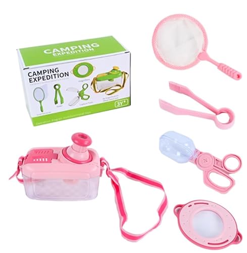 Quuylin Forscherset für Kinder ab 4,Lupe Insekten Sammelbox,Insekt Viewer Box,lupenglas für Kinder,insektenglas,Geschenke für Mädchen,Container Für Wissenschaft Natur Erkundung (Rosa) von Quuylin
