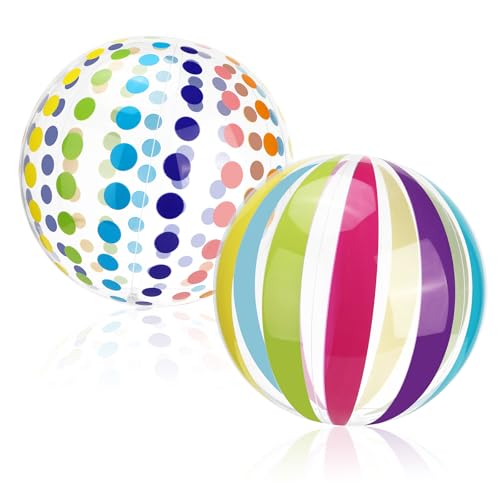 Quuylin Wasserball Aufblasbar, 2 Stück Bunt Gestreifter WasserbäLle, 40cm Strandball, Sommer Schwimmball Wasserspielzeug für Kinder Erwachsene Strand, Pool Party, Outdoor-Aktivitäten (A) Quuylin Wasserball Aufblasbar, 2 Stück Bunt Gestreifter WasserbäLle, 40cm Strandball, Sommer Schwimmball Wasserspielzeug für Kinder Erwachsene Strand, Pool Party, Outdoor-Aktivitäten (A) von Quuylin