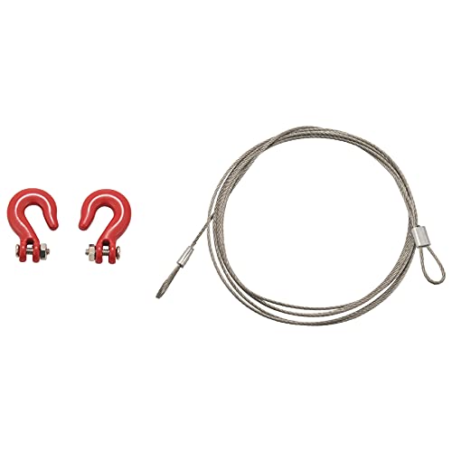 Quystetes 1:10 RC Crawler Zubehör Metall Anhänger Abschleppseil mit Haken für RC Car 1/10 D90 Axial SCX10 Truck RC Car Parts von Quystetes