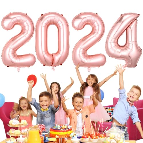 2024 Neujahrsballons | 40 Zoll Zahlenballons | Ästhetisch glänzende große Universalballons 2024 Mylar-Ballons für Silvester Quzente von Quzente
