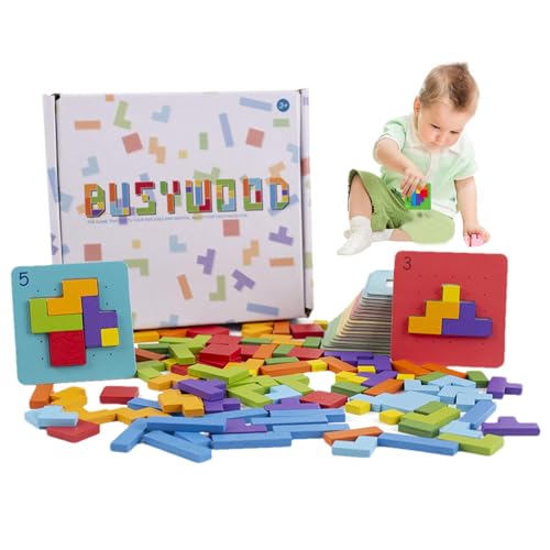Quzente Holzmusterblöcke,Holzmusterblöcke-Set | Geometrische Formen für Kinder - Kindergarten-Rätsel in klassischer Form, pädagogisches Montessori-Spielzeug für Kinder von 4–8 Jahren von Quzente