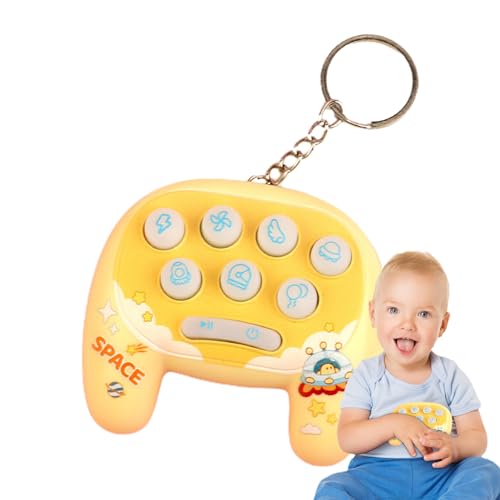 Quzente Push-Game-Fidget-Spielzeug, schnelles Push-Spiel - Fast Push Interaktives Spiel-Schlüsselanhänger-Spielzeug,Klassischer tragbarer Fidget-Game-Taschenanhänger, Bubble-Game-Handheld für von Quzente