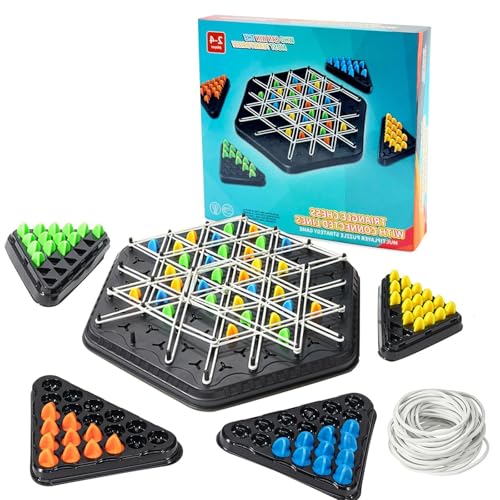 Quzyllic Triggle Spiel,Triggle Geometrisches Schachspiel,Ketten Dreieck Schachspiel,Chain Triangle Chess Game,Brettspiele Dreieck,Knot Logic Spiel für Familienfeiern und Reisen von Quzyllic