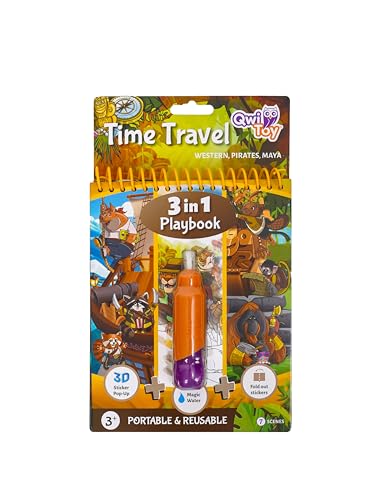 QwiToy 35158 Spielbuch 3 in 1 Reisen, 3 Aktivitäten, Malbuch mit magischem Stift, zum Öffnen mit Aufklebern, 3D-Pop-Up-Szenario mit Puffy-Aufklebern QwiToy 35158 Spielbuch 3 in 1 Reisen, 3 Aktivitäten, Malbuch mit magischem Stift, zum Öffnen mit Aufklebern, 3D-Pop-Up-Szenario mit Puffy-Aufklebern von QwiToy