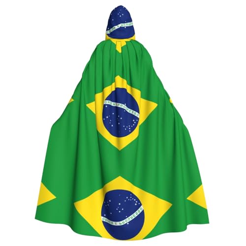 Qwvbn Brasilianische Flagge, mit Kapuze, Halloween, Rollenspiel, Kostüm, Umhang, Umhang, leicht, drapiert von Qwvbn