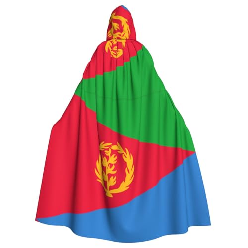 Qwvbn Eritreische Flagge mit Kapuze, Halloween, Rollenspiel, Kostüm, Umhang, Umhang, leicht, drapiert von Qwvbn