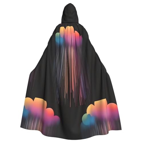 Qwvbn Farbenfroher Regenmantel mit Kapuze, für Halloween, Rollenspiele, leicht, drapiert, Umhang Qwvbn Farbenfroher Regenmantel mit Kapuze, für Halloween, Rollenspiele, leicht, drapiert, Umhang von Qwvbn