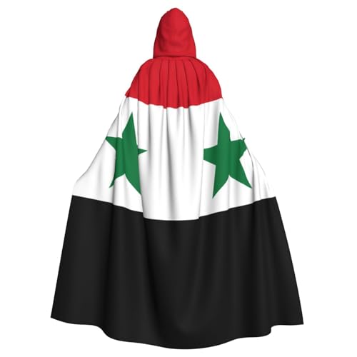 Qwvbn Flagge der Arabischen Republik Syrien mit Kapuze, Halloween, Rollenspiel, Kostüm, Umhang, Umhang, leicht, drapiert Qwvbn Flagge der Arabischen Republik Syrien mit Kapuze, Halloween, Rollenspiel, Kostüm, Umhang, Umhang, leicht, drapiert von Qwvbn