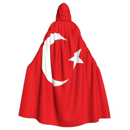 Qwvbn Flagge der Türkei mit Kapuze, Halloween, Rollenspiel, Umhang, Umhang, leicht, drapiert Qwvbn Flagge der Türkei mit Kapuze, Halloween, Rollenspiel, Umhang, Umhang, leicht, drapiert von Qwvbn