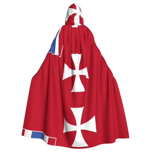 Qwvbn Flagge der Wallis und Futuna-Inseln, mit Kapuze, Halloween, Rollenspiel, Kostüm, Umhang, Umhang, leicht, drapiert Qwvbn Flagge der Wallis und Futuna-Inseln, mit Kapuze, Halloween, Rollenspiel, Kostüm, Umhang, Umhang, leicht, drapiert von Qwvbn