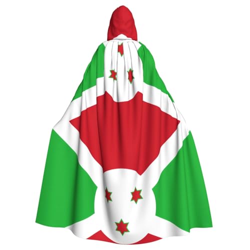 Qwvbn Flagge von Burundi, mit Kapuze, Halloween, Rollenspiel, Kostüm, Umhang, Umhang, leicht, drapiert von Qwvbn