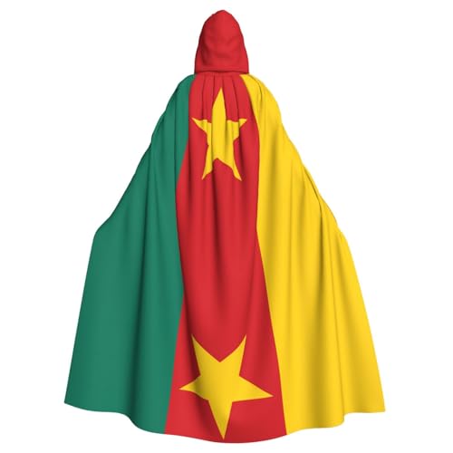 Qwvbn Flagge von Kamerun mit Kapuze, Halloween, Rollenspiel, Umhang, Umhang, leicht, drapiert Qwvbn Flagge von Kamerun mit Kapuze, Halloween, Rollenspiel, Umhang, Umhang, leicht, drapiert von Qwvbn