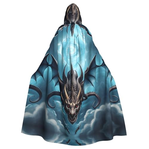 Qwvbn Fliegender Drache mit Kapuze, Halloween, Rollenspiel, Kostüm, Umhang, Umhang, leicht, drapiert, Umhang von Qwvbn