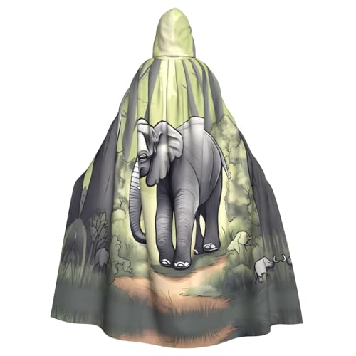 Qwvbn Gehender Elefant mit Kapuze, Halloween-Kostüm, Rollenspiel, Umhang, Umhang, leicht, drapiert von Qwvbn