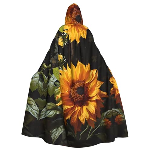 Qwvbn Gelbe Sonnenblume auf braunem Hintergrund, mit Kapuze, Halloween, Rollenspiel, Kostüm, Umhang, Umhang, leicht, drapiert Qwvbn Gelbe Sonnenblume auf braunem Hintergrund, mit Kapuze, Halloween, Rollenspiel, Kostüm, Umhang, Umhang, leicht, drapiert von Qwvbn