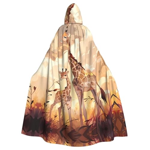 Qwvbn Giraffen-Kostüm für Mutter und Kind, mit Kapuze, Halloween, Rollenspiel, leicht, drapiert, Umhang Qwvbn Giraffen-Kostüm für Mutter und Kind, mit Kapuze, Halloween, Rollenspiel, leicht, drapiert, Umhang von Qwvbn