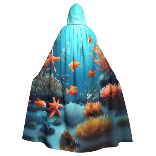 Qwvbn Korallenfisch-Unterwasser-Kapuzen-Kostüm, Halloween, Rollenspiel, Umhang, Umhang, leicht, drapiert Qwvbn Korallenfisch-Unterwasser-Kapuzen-Kostüm, Halloween, Rollenspiel, Umhang, Umhang, leicht, drapiert von Qwvbn