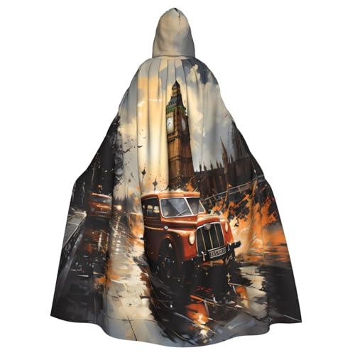 Qwvbn London Color Taxi Hooded Halloween Robe Play Costume Robe Cloak Cape Cape Lightweight Draped Cloak Jacket Qwvbn London Color Taxi Hooded Halloween Robe Play Costume Robe Cloak Cape Cape Lightweight Draped Cloak Jacket von Qwvbn