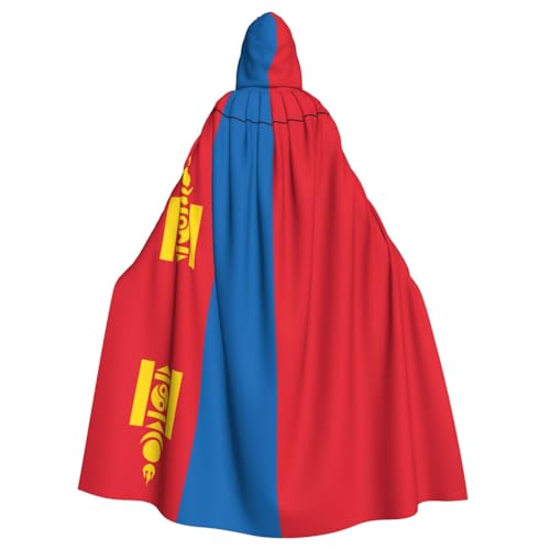 Qwvbn Mongolische Flagge, mit Kapuze, Halloween, Rollenspiel, Kostüm, Umhang, Umhang, leicht, drapiert von Qwvbn