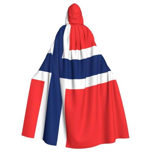 Qwvbn Norwegische Flagge, mit Kapuze, Halloween, Rollenspiel, Kostüm, Umhang, Umhang, leicht, drapiert von Qwvbn